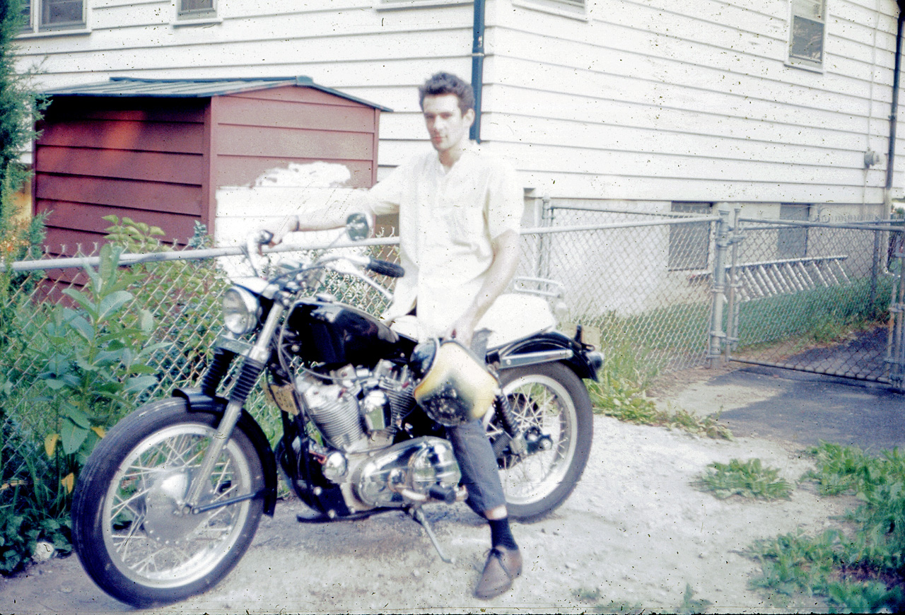 70-07-01, 002, Gerry and his HD Sporster, Saddle Brook, NJ