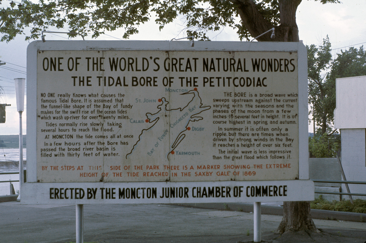 72-08-01, 001, Fundy Bay Sign at Moncton, New Brunswick, Ca