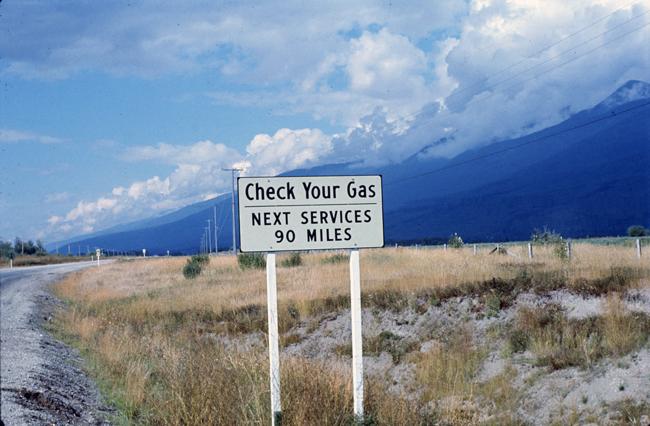 72-09-09, 134, Check Your Gas Sign, Rt 16, British Columbia