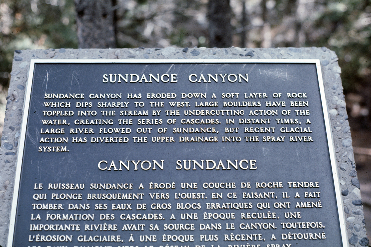 72-09-09, 197, Banff Park, Sundance Canyon Sign, Alberta