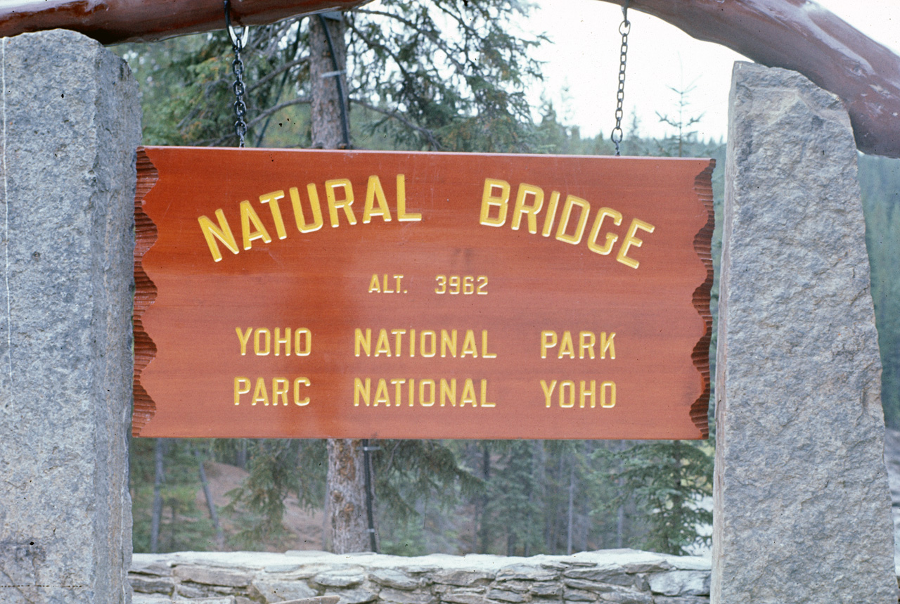 72-09-15, 265, Yoho Park, Natural Bridge Sign, BC, Ca